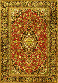 Medallion Yellow Traditional Rug, tr4443yw