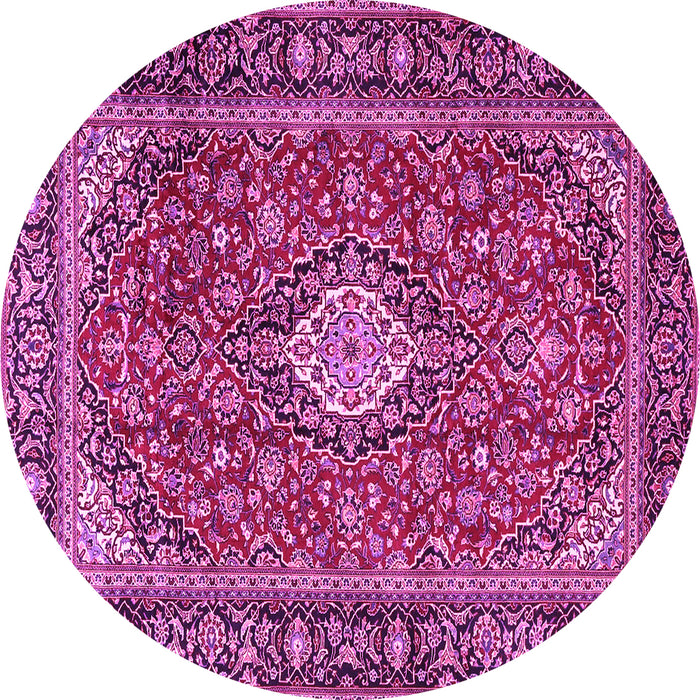 Round Medallion Pink Traditional Rug, tr4443pnk