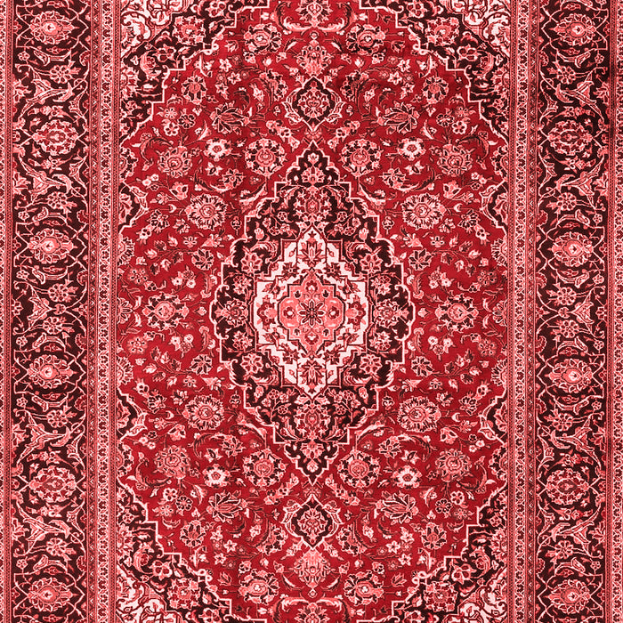 Machine Washable Medallion Red Traditional Rug, wshtr4443red