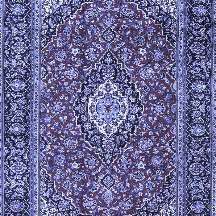 Machine Washable Medallion Blue Traditional Rug, wshtr4443blu