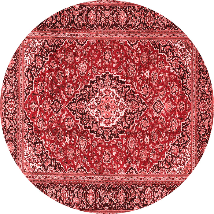 Machine Washable Medallion Red Traditional Rug, wshtr4443red