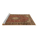 Sideview of Machine Washable Medallion Brown Traditional Rug, wshtr4443brn