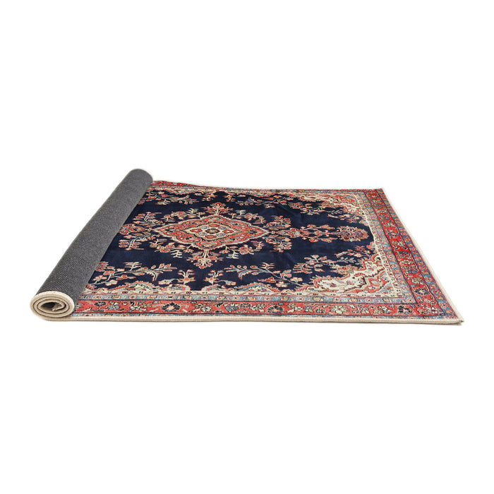Sideview of Traditional Light French Beige Brown Medallion Rug, tr4444