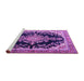 Sideview of Machine Washable Medallion Purple Traditional Area Rugs, wshtr4444pur