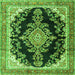 Serging Thickness of Medallion Green Traditional Rug, tr4444grn