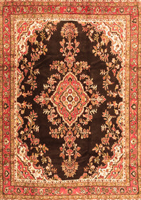 Medallion Orange Traditional Rug, tr4444org