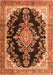 Medallion Orange Traditional Rug, tr4444org