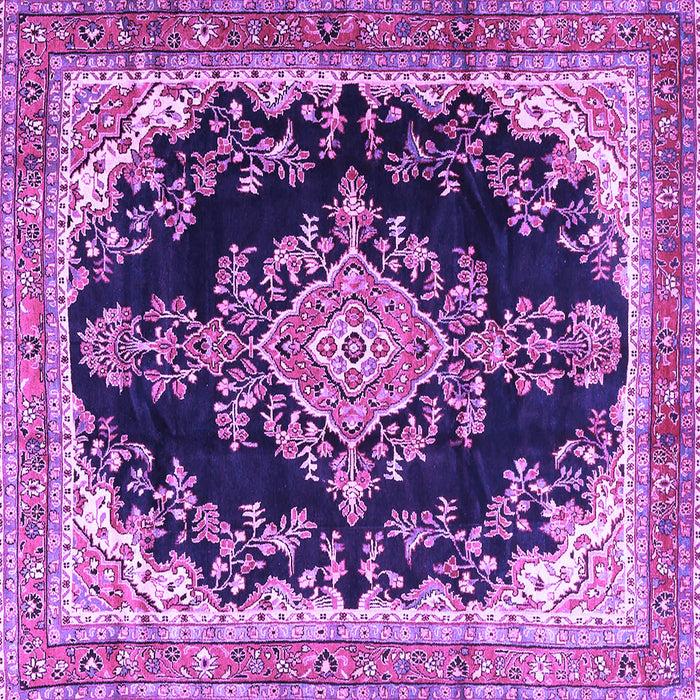 Square Medallion Purple Traditional Rug, tr4444pur