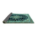 Sideview of Medallion Turquoise Traditional Rug, tr4444turq