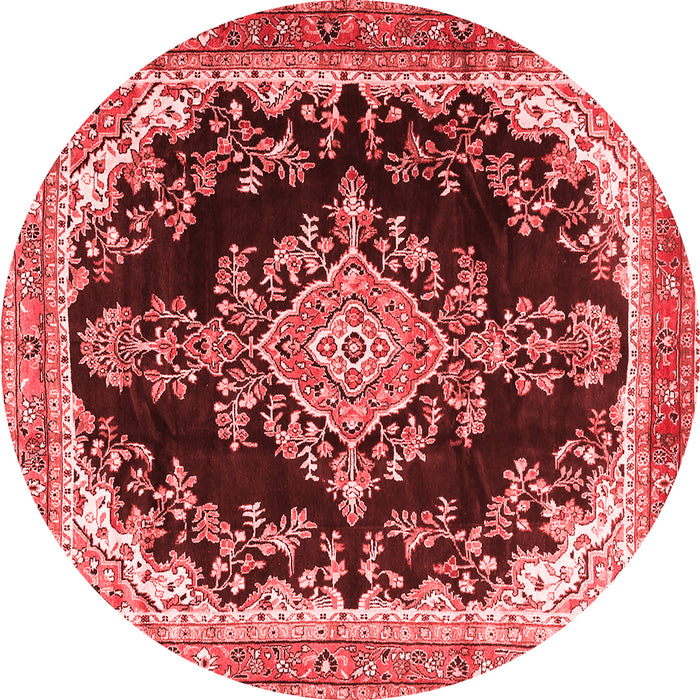 Machine Washable Medallion Red Traditional Rug, wshtr4444red