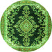 Machine Washable Medallion Green Traditional Area Rugs, wshtr4444grn