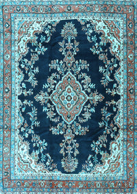 Medallion Light Blue Traditional Rug, tr4444lblu