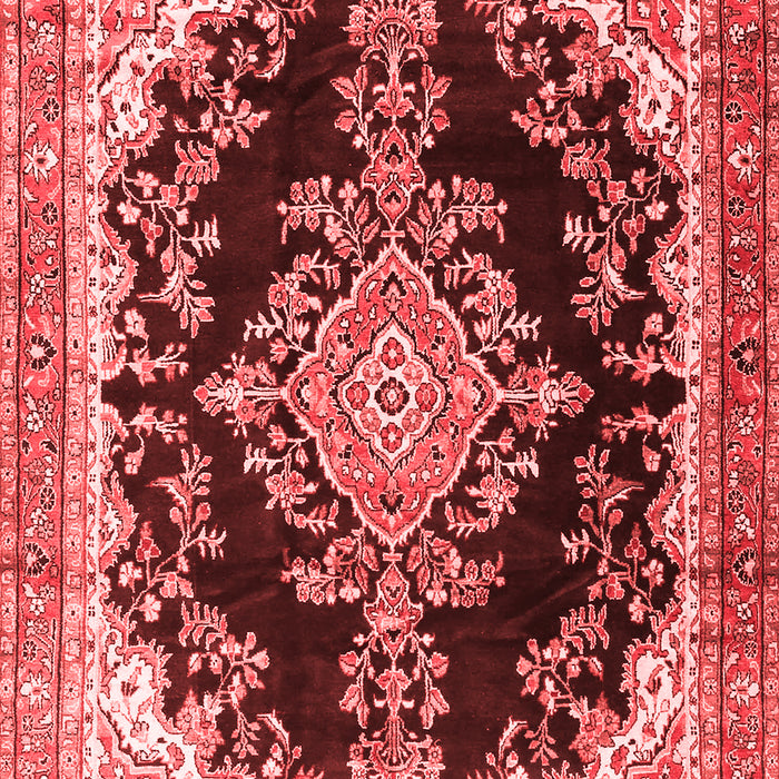 Machine Washable Medallion Red Traditional Rug, wshtr4444red