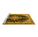 Sideview of Machine Washable Medallion Yellow Traditional Rug, wshtr4444yw