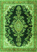 Serging Thickness of Machine Washable Medallion Green Traditional Area Rugs, wshtr4444grn