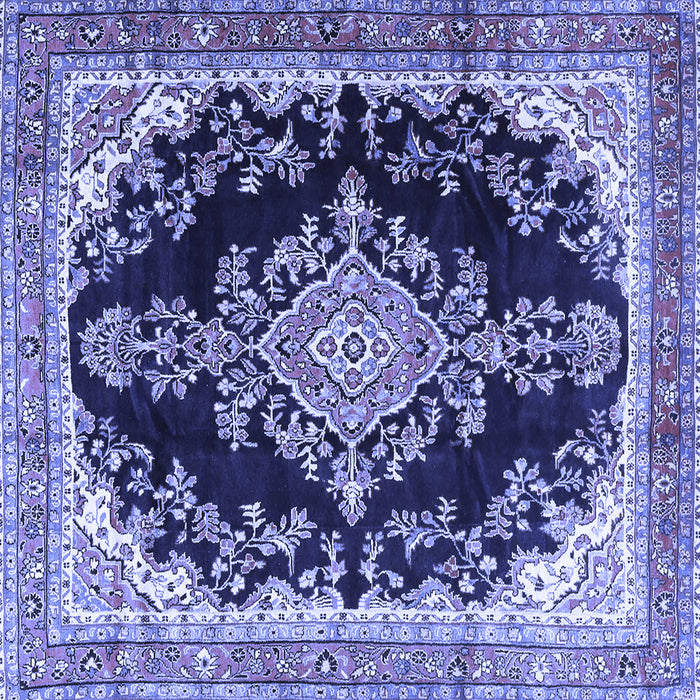 Square Medallion Blue Traditional Rug, tr4444blu
