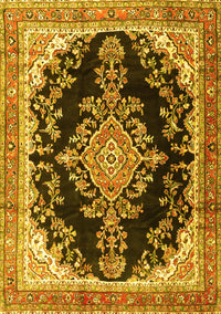 Medallion Yellow Traditional Rug, tr4444yw