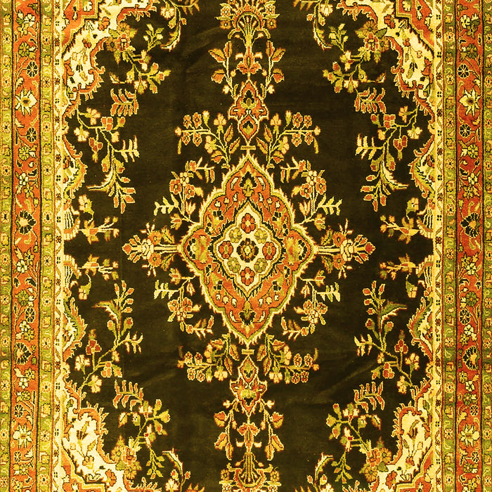 Medallion Yellow Traditional Rug, tr4444yw