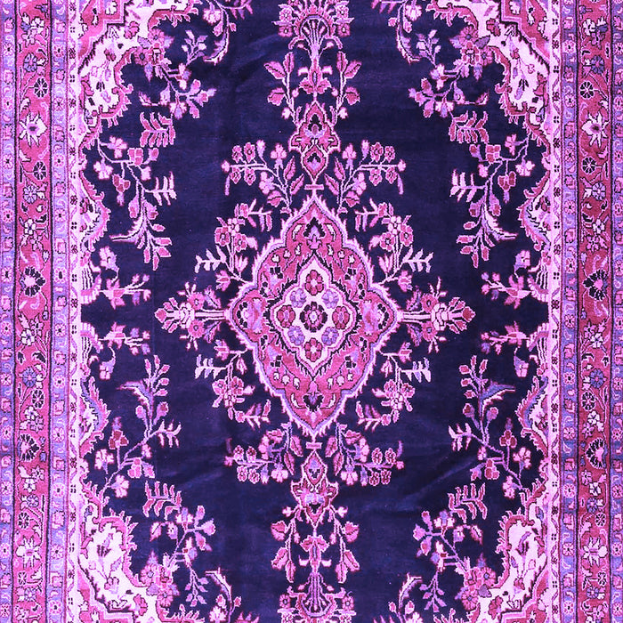 Machine Washable Medallion Purple Traditional Area Rugs, wshtr4444pur