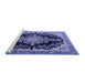 Sideview of Machine Washable Medallion Blue Traditional Rug, wshtr4444blu