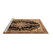 Sideview of Machine Washable Medallion Brown Traditional Rug, wshtr4444brn