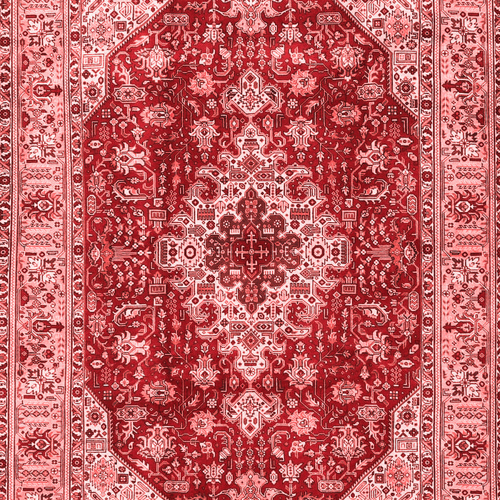 Machine Washable Medallion Red Traditional Rug, wshtr4445red