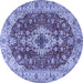 Round Medallion Blue Traditional Rug, tr4445blu