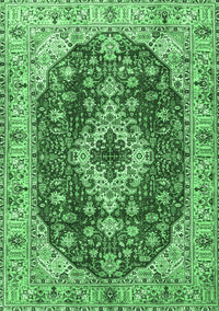 Medallion Emerald Green Traditional Rug, tr4445emgrn