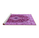 Sideview of Machine Washable Medallion Purple Traditional Area Rugs, wshtr4445pur