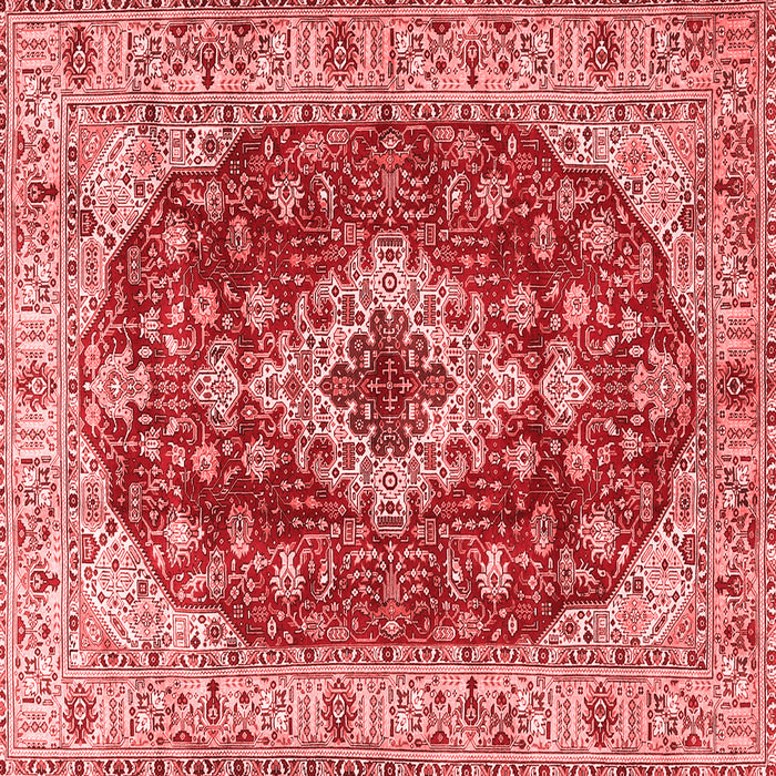 Machine Washable Medallion Red Traditional Rug, wshtr4445red