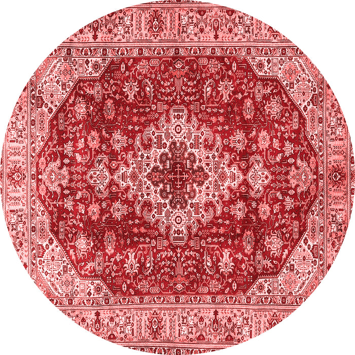 Machine Washable Medallion Red Traditional Rug, wshtr4445red