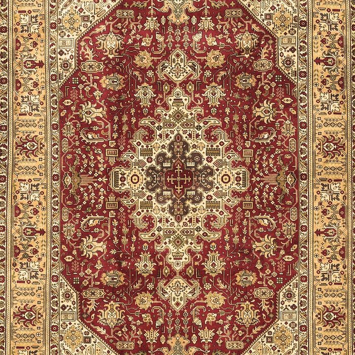 Machine Washable Medallion Brown Traditional Rug, wshtr4445brn
