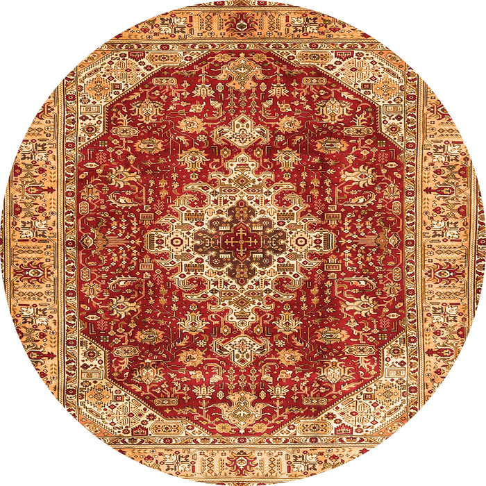 Machine Washable Medallion Orange Traditional Area Rugs, wshtr4445org