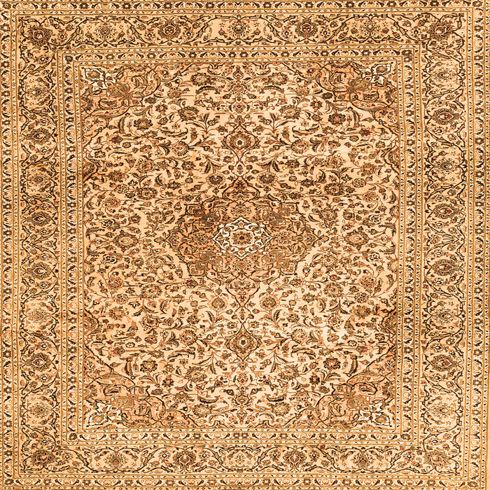 Serging Thickness of Medallion Orange Traditional Rug, tr4446org