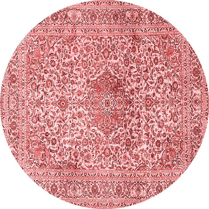 Machine Washable Medallion Red Traditional Rug, wshtr4446red