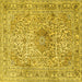 Square Medallion Yellow Traditional Rug, tr4446yw