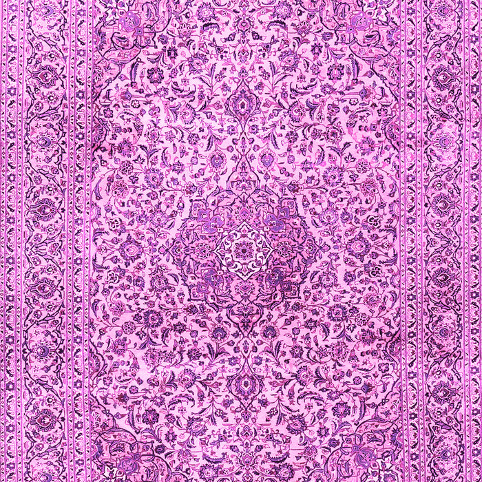 Machine Washable Medallion Pink Traditional Rug, wshtr4446pnk