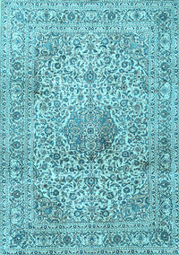 Medallion Light Blue Traditional Rug, tr4446lblu