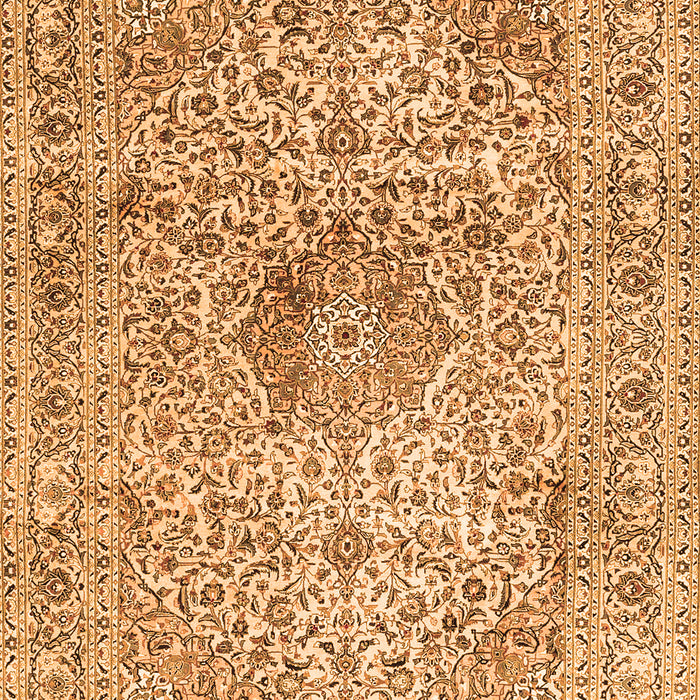 Serging Thickness of Machine Washable Medallion Orange Traditional Area Rugs, wshtr4446org