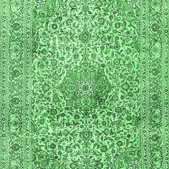 Medallion Emerald Green Traditional Rug, tr4446emgrn