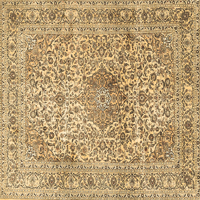 Square Machine Washable Medallion Brown Traditional Rug, wshtr4446brn