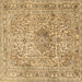 Square Medallion Brown Traditional Rug, tr4446brn