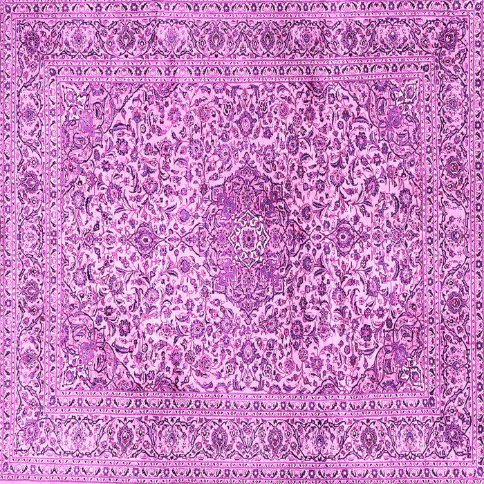 Square Machine Washable Medallion Pink Traditional Rug, wshtr4446pnk