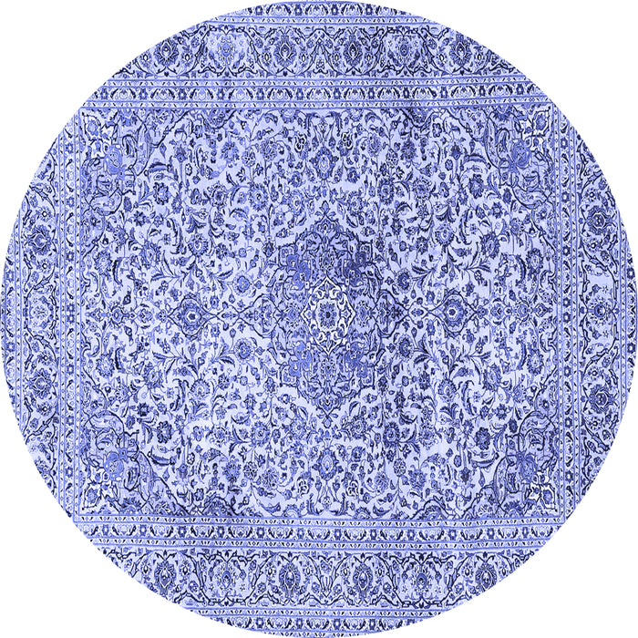 Round Medallion Blue Traditional Rug, tr4446blu