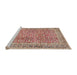 Sideview of Machine Washable Traditional Chestnut Red Rug, wshtr4447