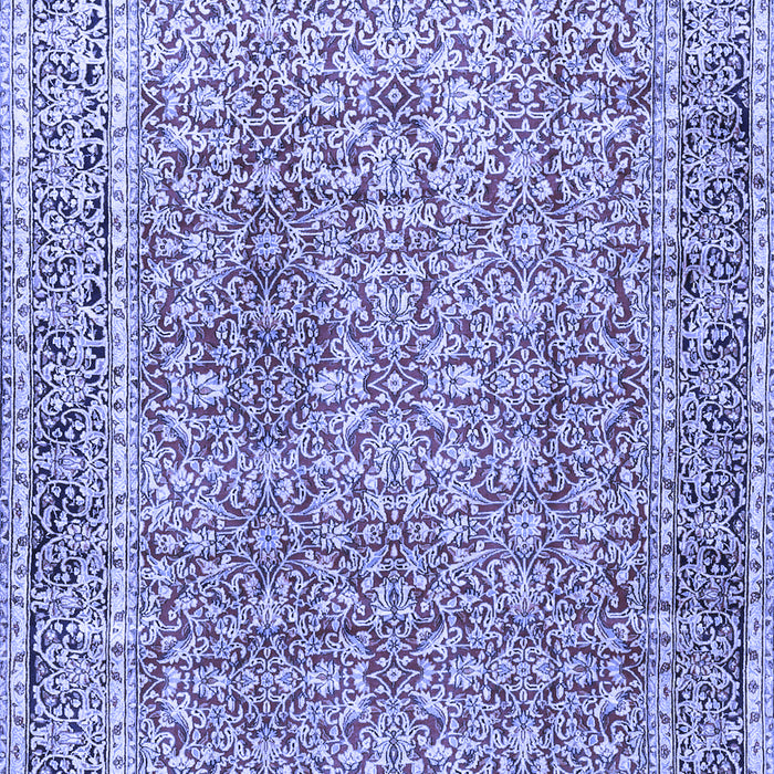 Machine Washable Persian Blue Traditional Rug, wshtr4447blu