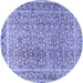 Round Persian Blue Traditional Rug, tr4447blu