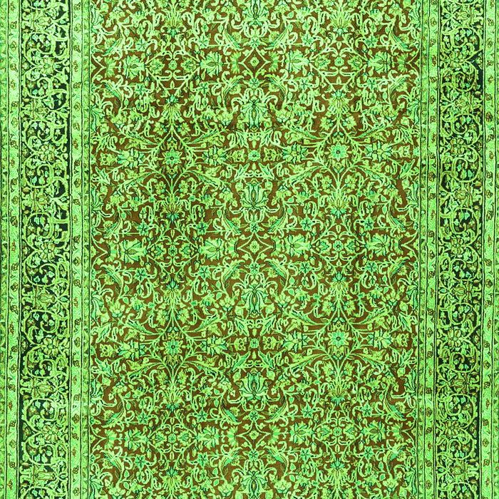 Serging Thickness of Machine Washable Persian Green Traditional Area Rugs, wshtr4447grn