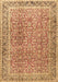 Machine Washable Persian Brown Traditional Rug, wshtr4447brn