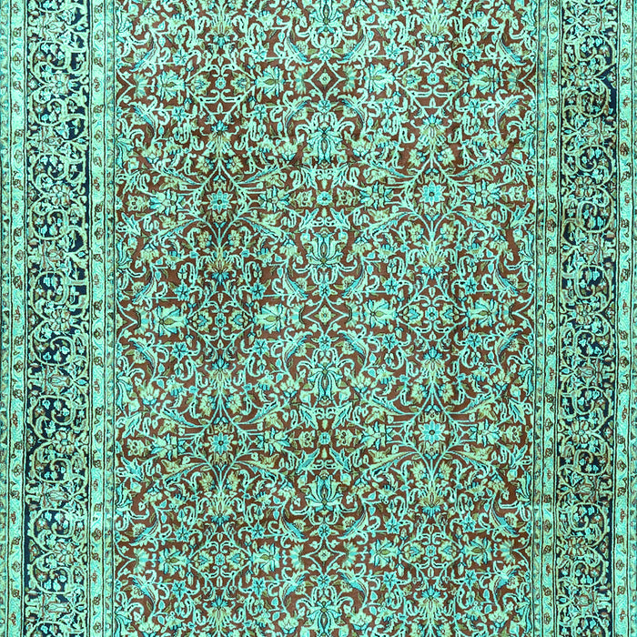 Machine Washable Persian Turquoise Traditional Area Rugs, wshtr4447turq